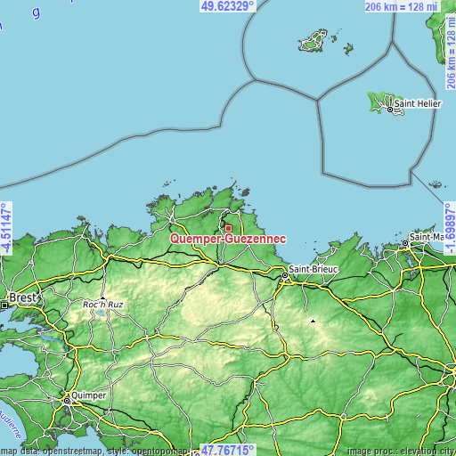 Topographic map of Quemper-Guézennec