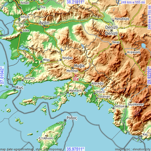 Topographic map of Ula