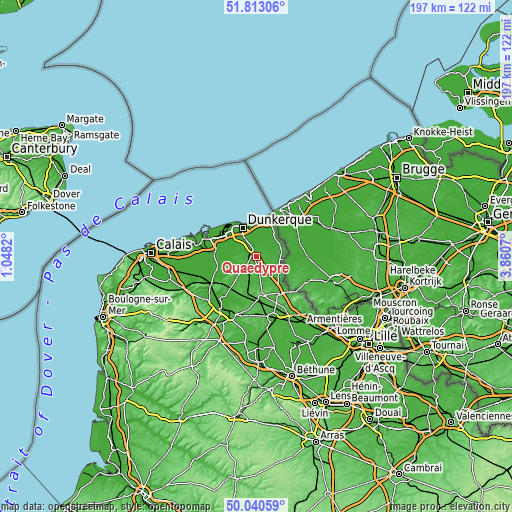 Topographic map of Quaëdypre