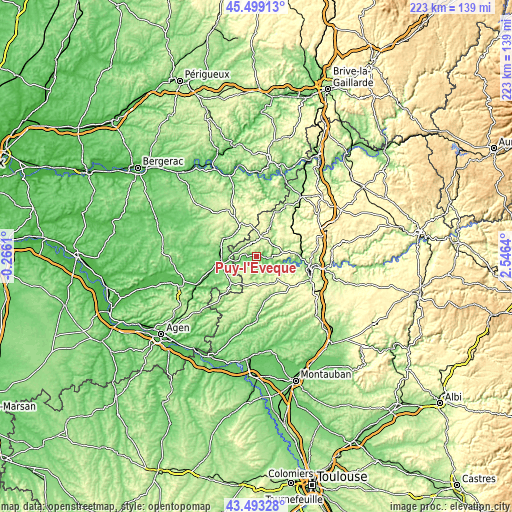 Topographic map of Puy-l’Évêque