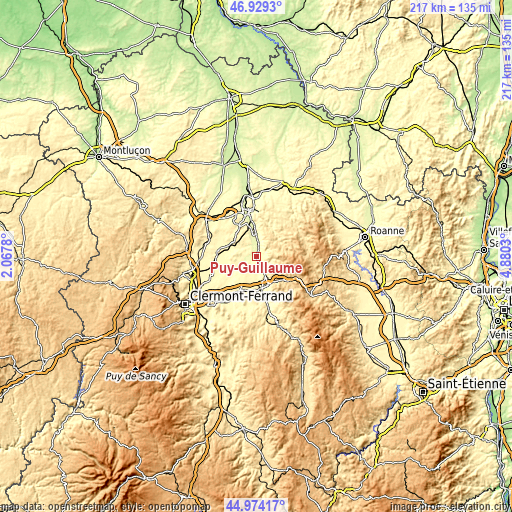 Topographic map of Puy-Guillaume