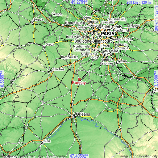 Topographic map of Pussay