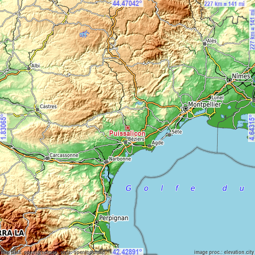 Topographic map of Puissalicon