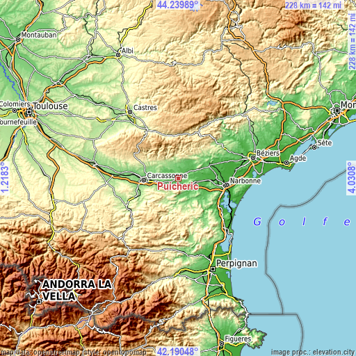 Topographic map of Puicheric