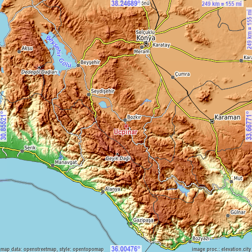 Topographic map of Üçpınar