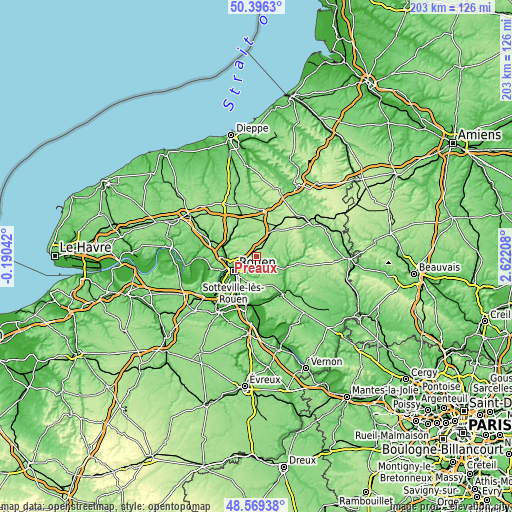 Topographic map of Préaux