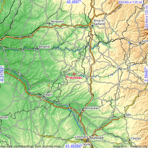 Topographic map of Prayssac