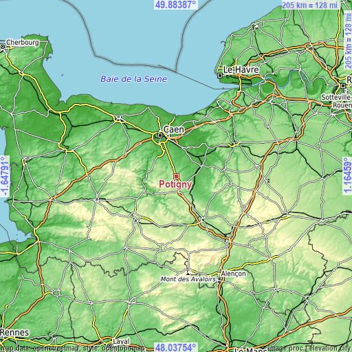 Topographic map of Potigny