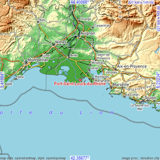 Topographic map of Port-Saint-Louis-du-Rhône