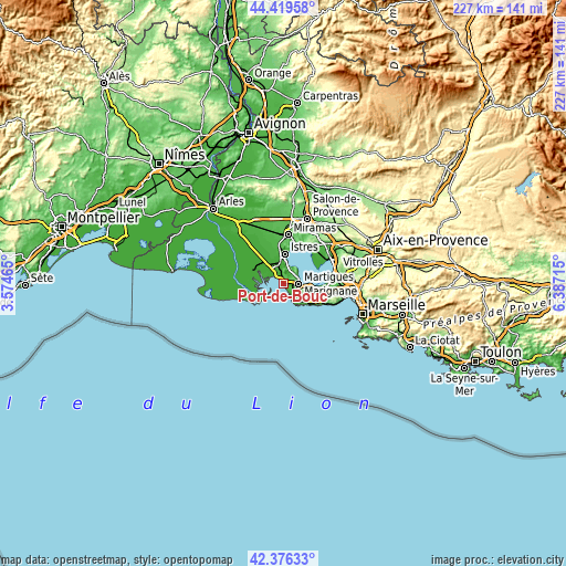 Topographic map of Port-de-Bouc
