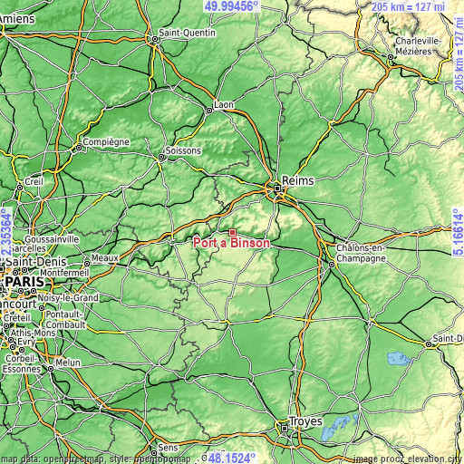 Topographic map of Port à Binson