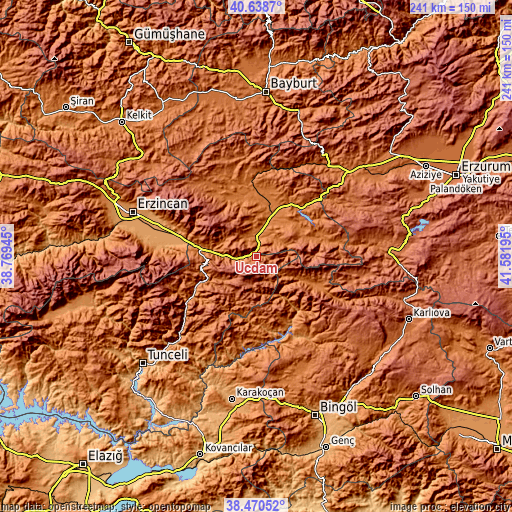 Topographic map of Üçdam