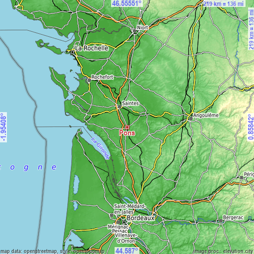 Topographic map of Pons