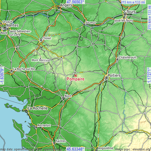 Topographic map of Pompaire