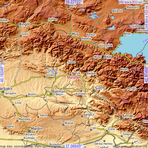 Topographic map of Melefan