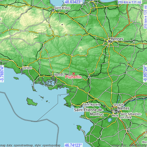 Topographic map of Pluherlin