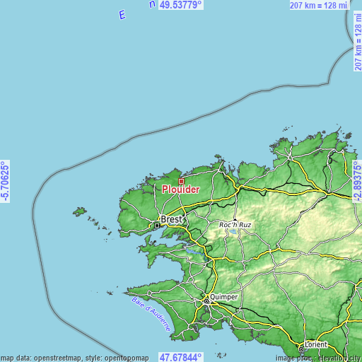 Topographic map of Plouider