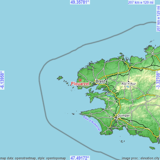 Topographic map of Plouarzel