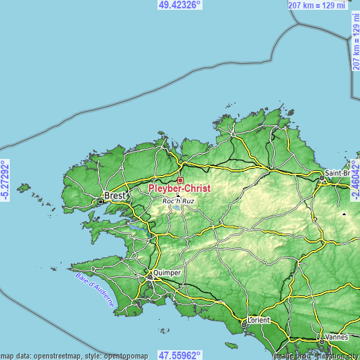 Topographic map of Pleyber-Christ