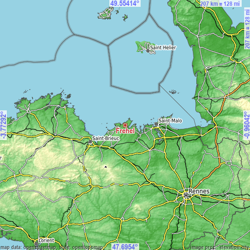 Topographic map of Fréhel