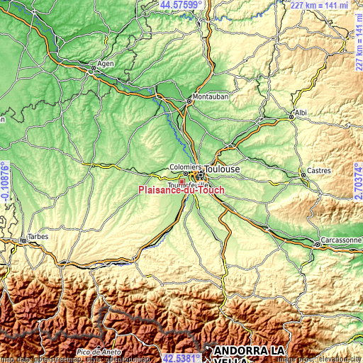 Topographic map of Plaisance-du-Touch