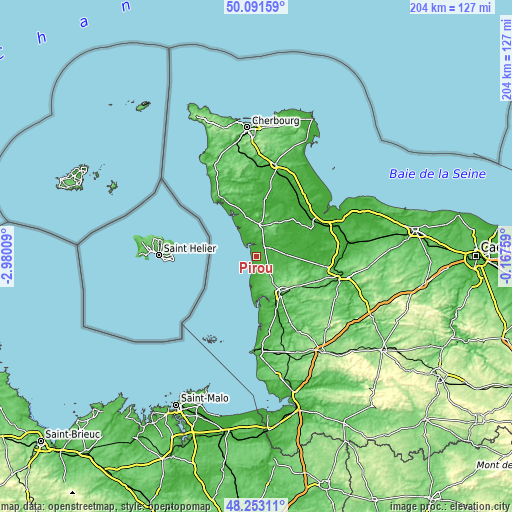 Topographic map of Pirou