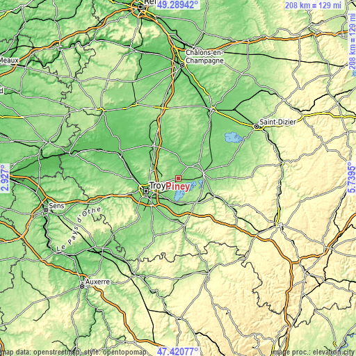 Topographic map of Piney