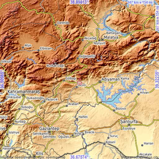 Topographic map of Tut