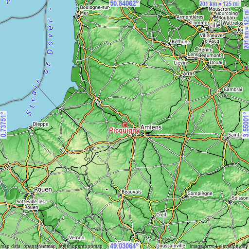 Topographic map of Picquigny
