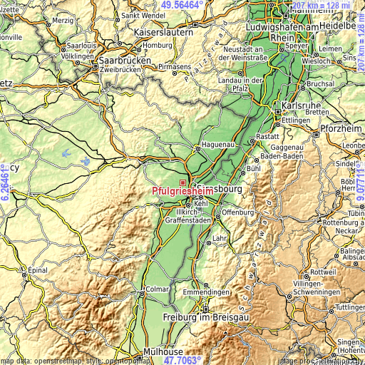 Topographic map of Pfulgriesheim
