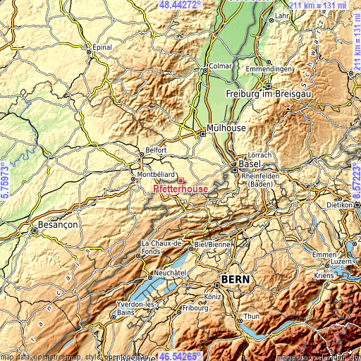 Topographic map of Pfetterhouse