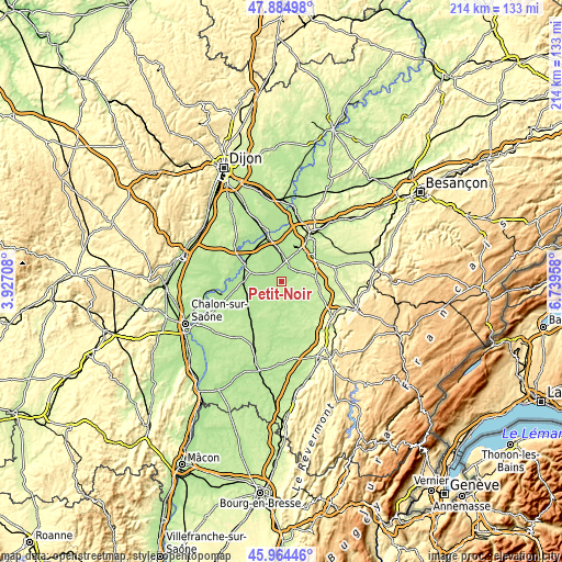 Topographic map of Petit-Noir