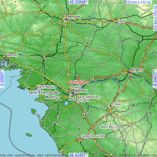 Topographic map of Petit-Mars