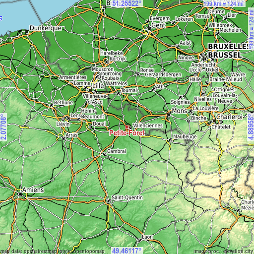 Topographic map of Petite-Forêt