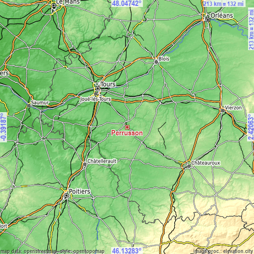 Topographic map of Perrusson