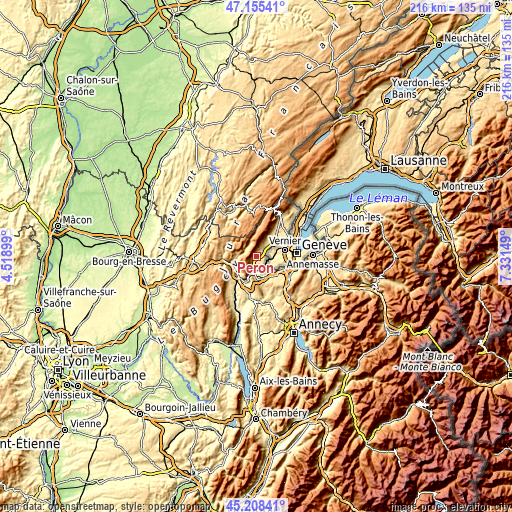 Topographic map of Péron