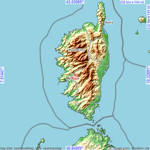 Topographic map of Peri