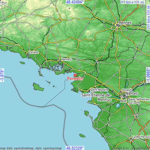 Topographic map of Pénestin