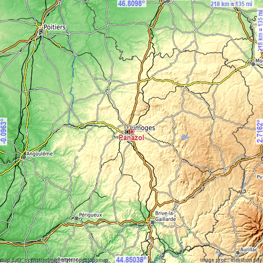 Topographic map of Panazol