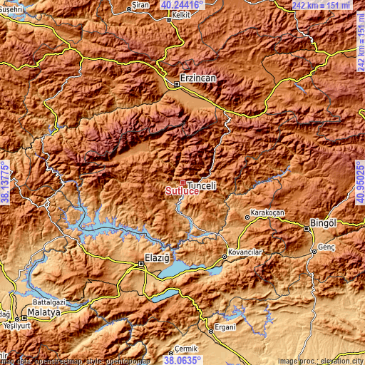 Topographic map of Sütlüce