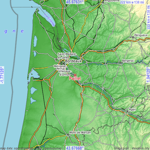 Topographic map of Paillet