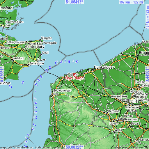 Topographic map of Oye-Plage