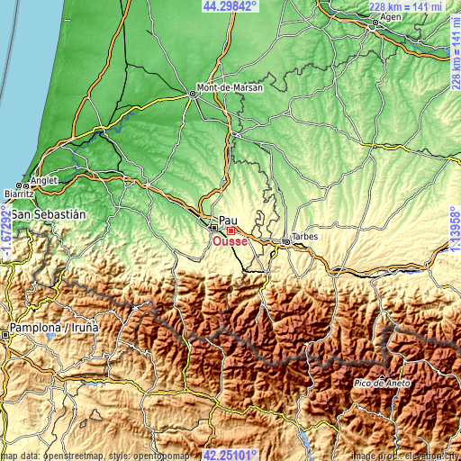 Topographic map of Ousse