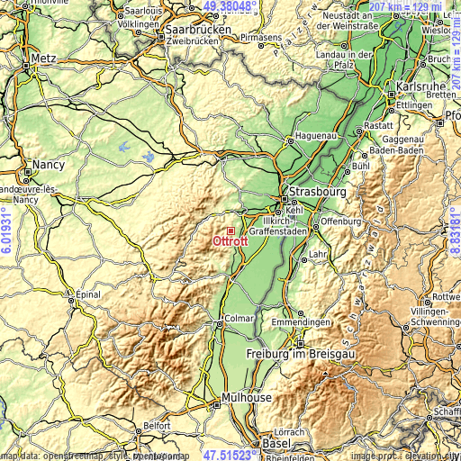 Topographic map of Ottrott