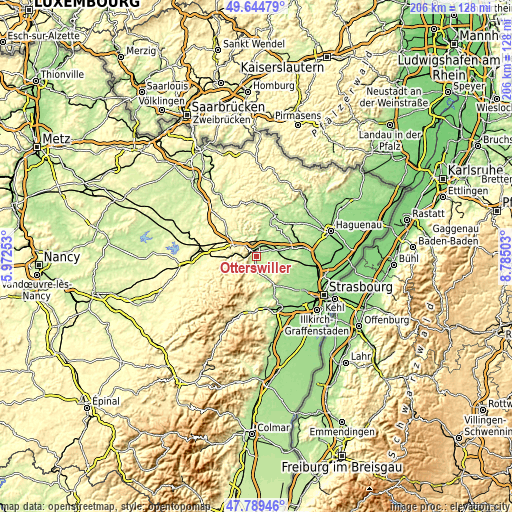 Topographic map of Otterswiller