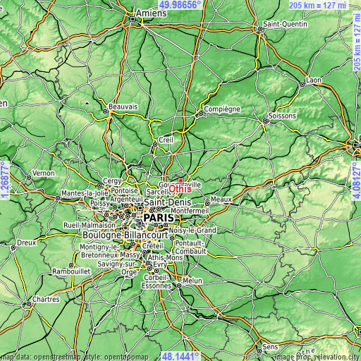 Topographic map of Othis