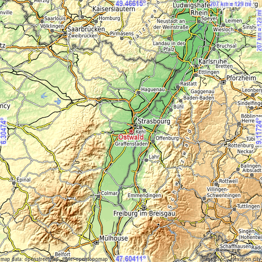 Topographic map of Ostwald