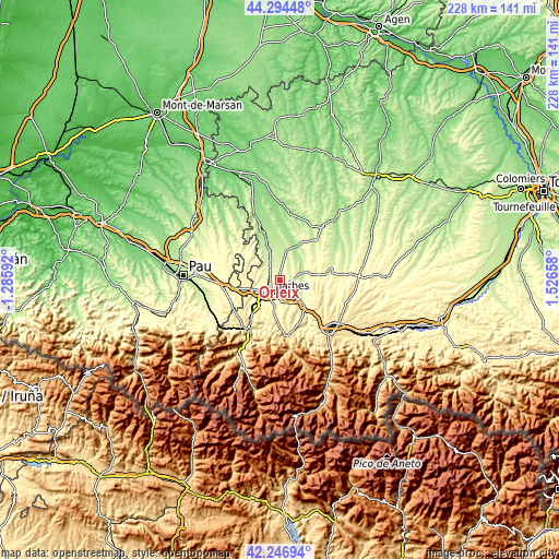 Topographic map of Orleix