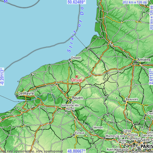 Topographic map of Orival