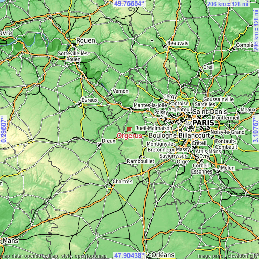 Topographic map of Orgerus